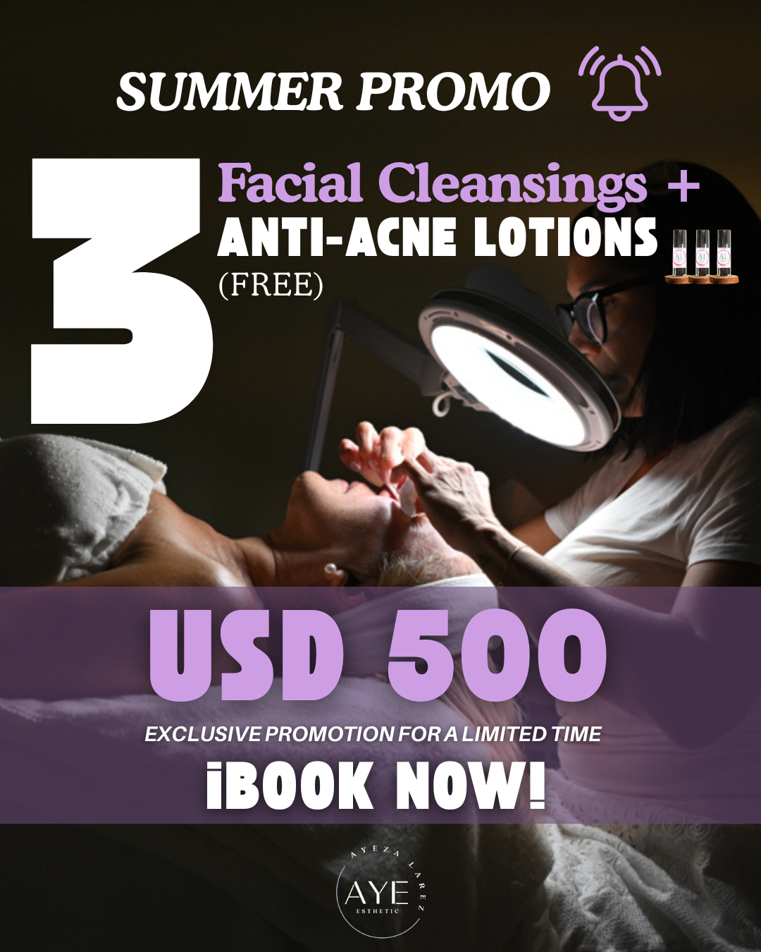 3 Facial Cleansings + 3 Anti-Acne Lotions